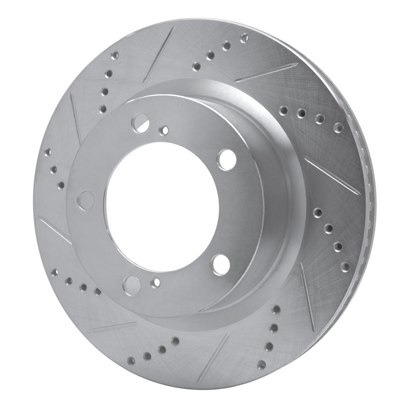 R1 Concepts R1 08-21 Lexus LX570 Front Left Drilled & Slotted Silver Brake Rotor