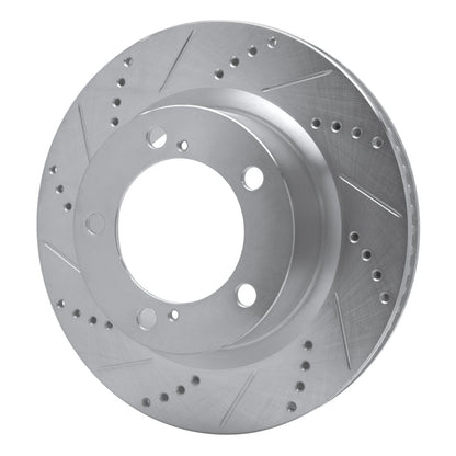 R1 Concepts R1 08-21 Lexus LX570 Front Left Drilled & Slotted Silver Brake Rotor