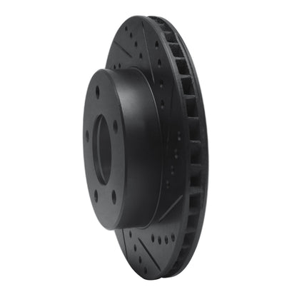 R1 Concepts R1 75-79 Ford LTD Left Rear Drilled & Slotted Black Brake Rotor