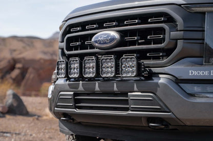 Diode Dynamics 21-22 Ford F-150 SS5 Grille CrossLink Lightbar Kit- Yellow Pro Combo