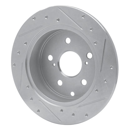 R1 Concepts R1 06-18 Lexus HS250H Rear Left Drilled & Slotted Silver Brake Rotor