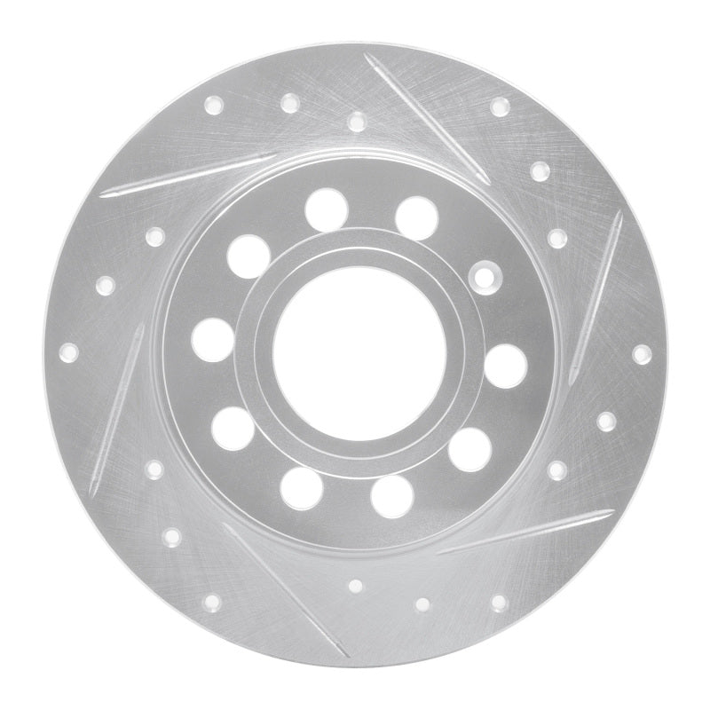 R1 Concepts R1 10-19 Audi A3 Rear Right Drilled & Slotted Silver Brake Rotor