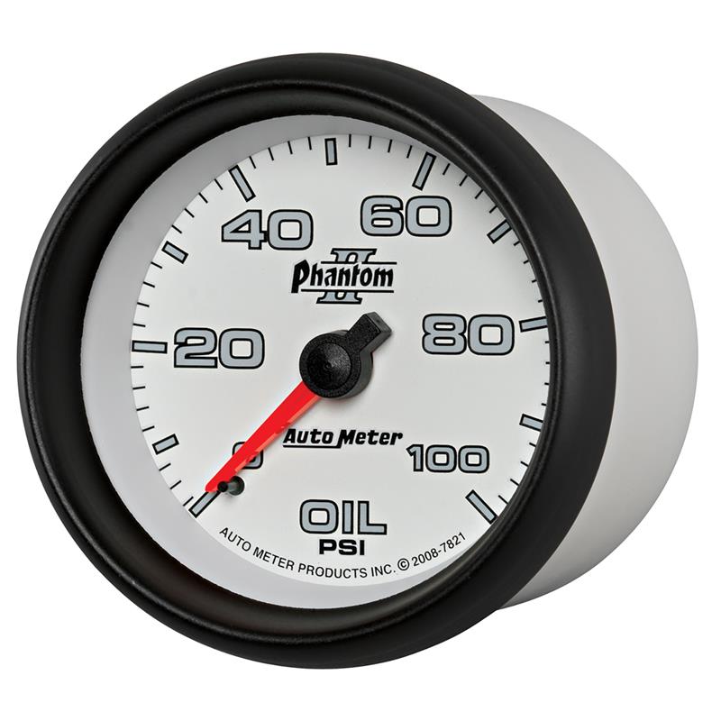 Autometer Phantom II 2-5/8in 100 PSI Mechanical Oil Pressure Gauge