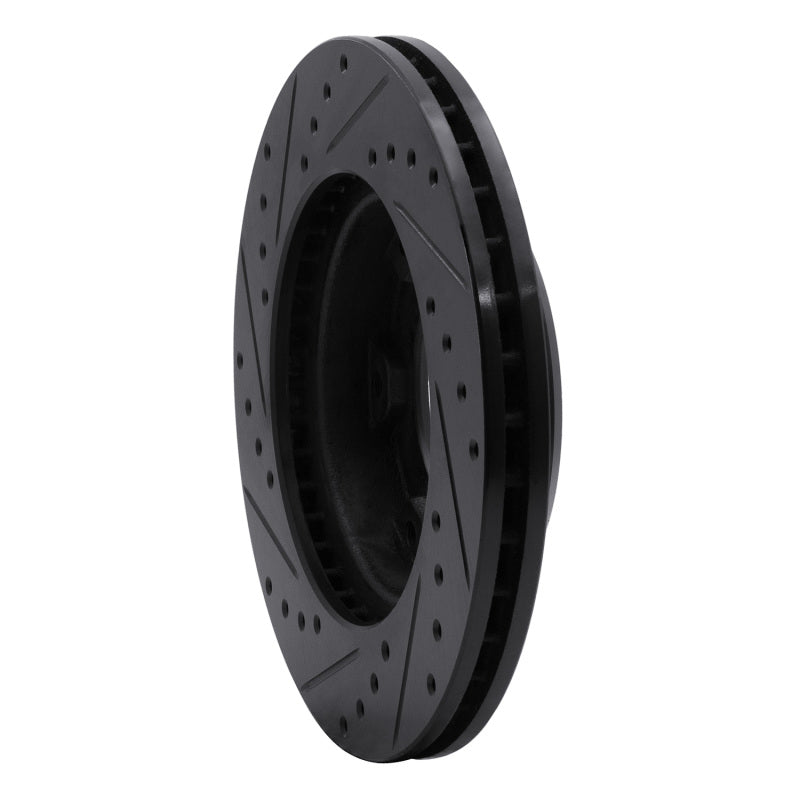 R1 Concepts R1 90-92 Toyota Land Cruiser Front Right Drilled & Slotted Black Brake Rotor