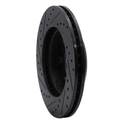 R1 Concepts R1 90-92 Toyota Land Cruiser Front Right Drilled & Slotted Black Brake Rotor