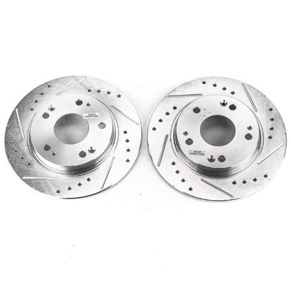 PowerStop Power Stop 11-15 Honda CR-Z Rear Evolution Drilled & Slotted Rotors - Pair