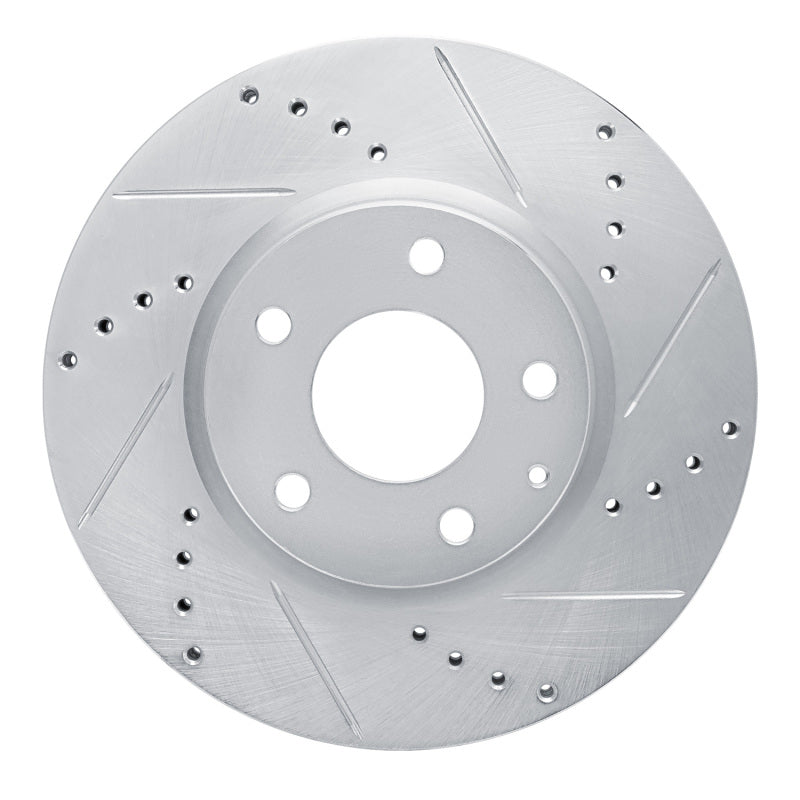 R1 Concepts R1 13-19 Mazda CX-5 Front Right Drilled & Slotted Silver Brake Rotor