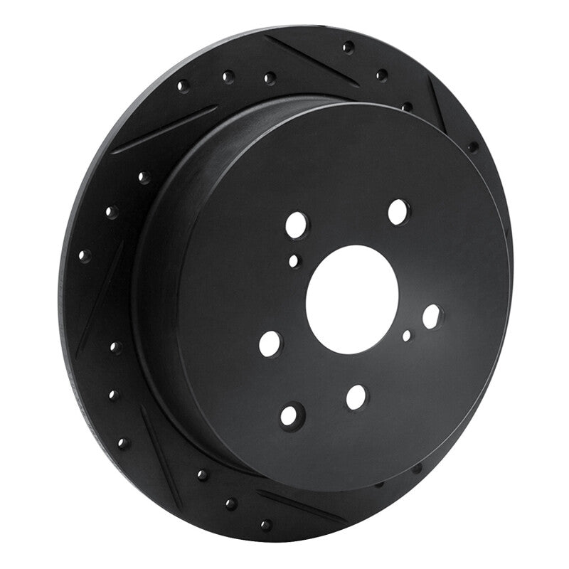 R1 Concepts R1 10-20 Lexus RX450h Rear Right Drilled & Slotted Black Brake Rotor