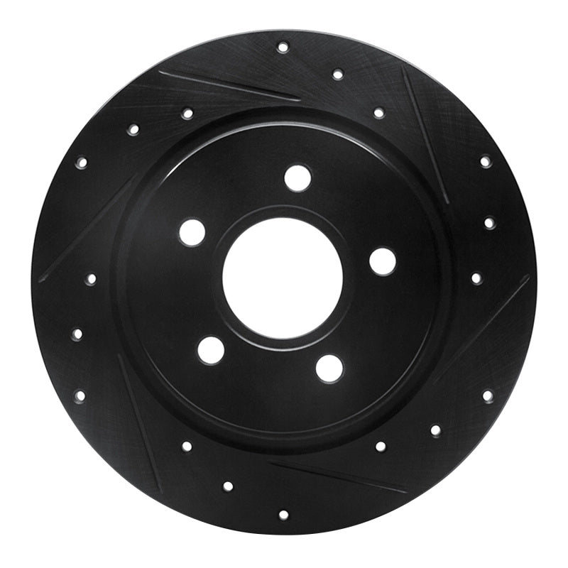 R1 Concepts R1 04-13 Volvo V50 Rear Right Drilled & Slotted Black Brake Rotor