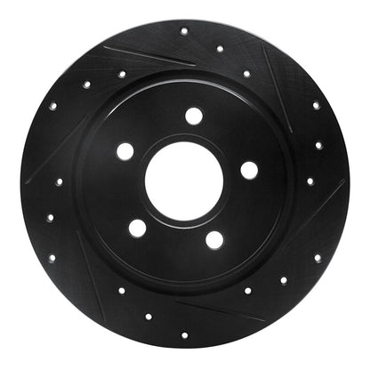 R1 Concepts R1 04-13 Volvo V50 Rear Right Drilled & Slotted Black Brake Rotor