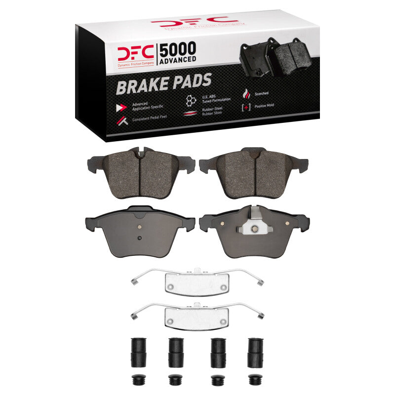 DFC 09-15 Jaguar XF Front 5000 Advanced Low Metallic Brake Pads and Hardware Kit