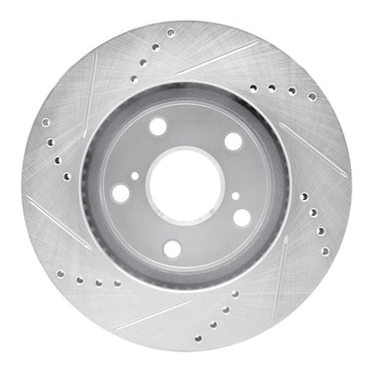 R1 Concepts R1 06-18 Lexus HS250H Front Right Drilled & Slotted Silver Brake Rotor