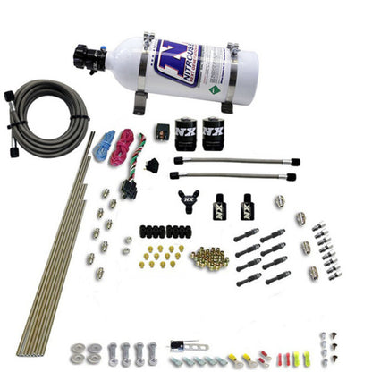 Nitrous Express 8 Cyl Dry Direct Port 2 Solenoids Nitrous Kit (200-600HP) w/5lb Bottle