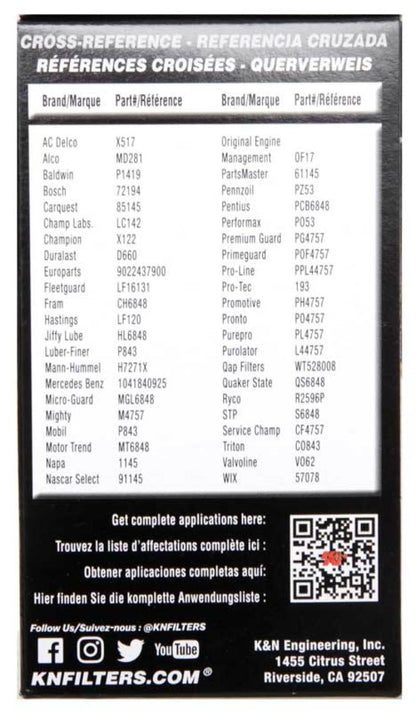K&N Engineering K&N 2014 Mercedes-Benz G550 5.5L Oil Filter