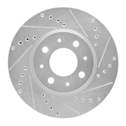 R1 Concepts R1 93-95 Volvo 850 Front Left Drilled & Slotted Silver Brake Rotor