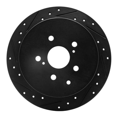 R1 Concepts R1 10-20 Lexus RX450h Rear Left Drilled & Slotted Black Brake Rotor