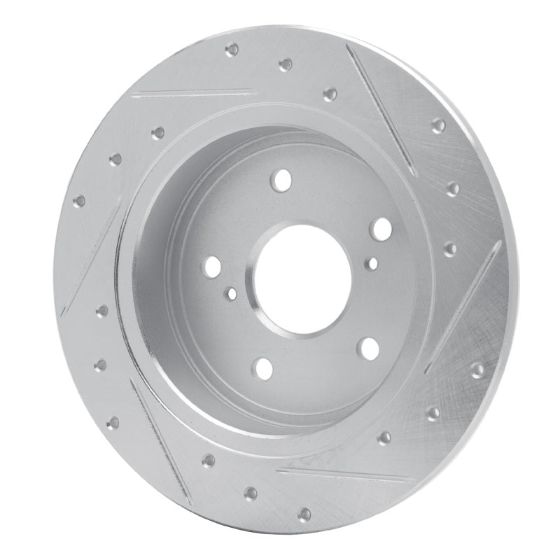 R1 Concepts R1 10-13 Suzuki Kizashi Rear Left Drilled & Slotted Silver Brake Rotor