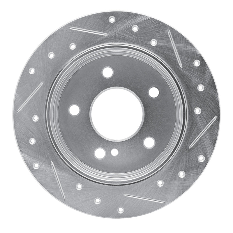 R1 Concepts R1 94-98 Mercedes-Benz C220 Rear Left Drilled & Slotted Silver Brake Rotor