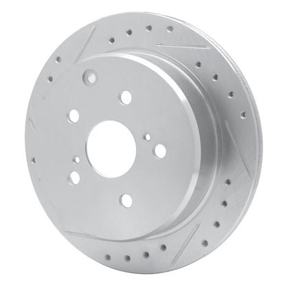 R1 Concepts R1 86-97 Toyota Previa Rear Left Drilled & Slotted Silver Brake Rotor