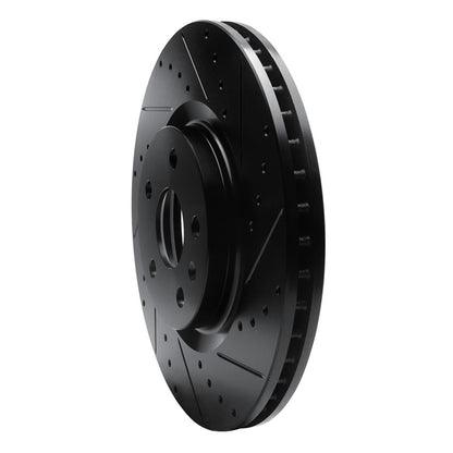 R1 Concepts R1 08-17 Cadillac CTS Front Right Drilled & Slotted Black Brake Rotor
