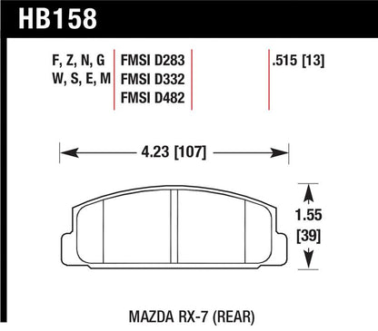 Hawk Performance Hawk 2003-2005 Mazda 6 HPS 5.0 Rear Brake Pads