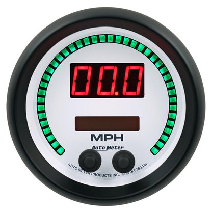 Autometer 85.7mm White Switchable 260 MPH / 260 KM/H Speedometer Phantom Elite Digital Gauge