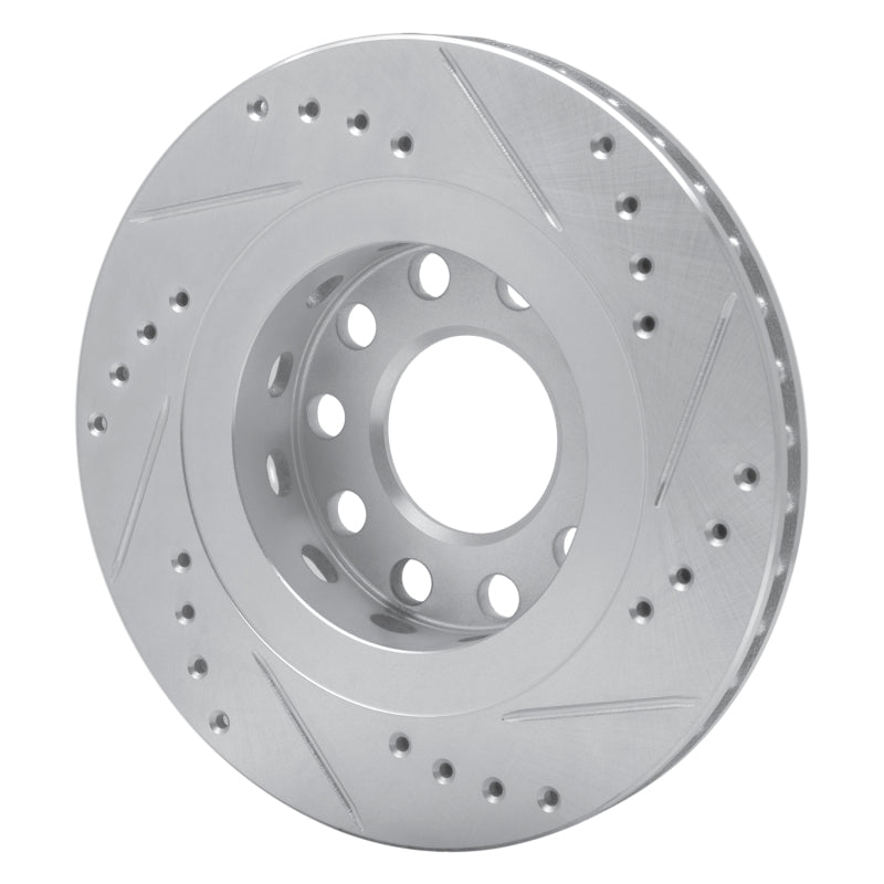 R1 Concepts R1 04-05 Audi ALLROAD Rear Left Drilled & Slotted Silver Brake Rotor
