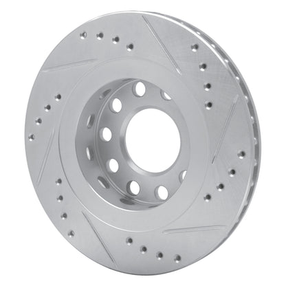 R1 Concepts R1 04-05 Audi ALLROAD Rear Left Drilled & Slotted Silver Brake Rotor