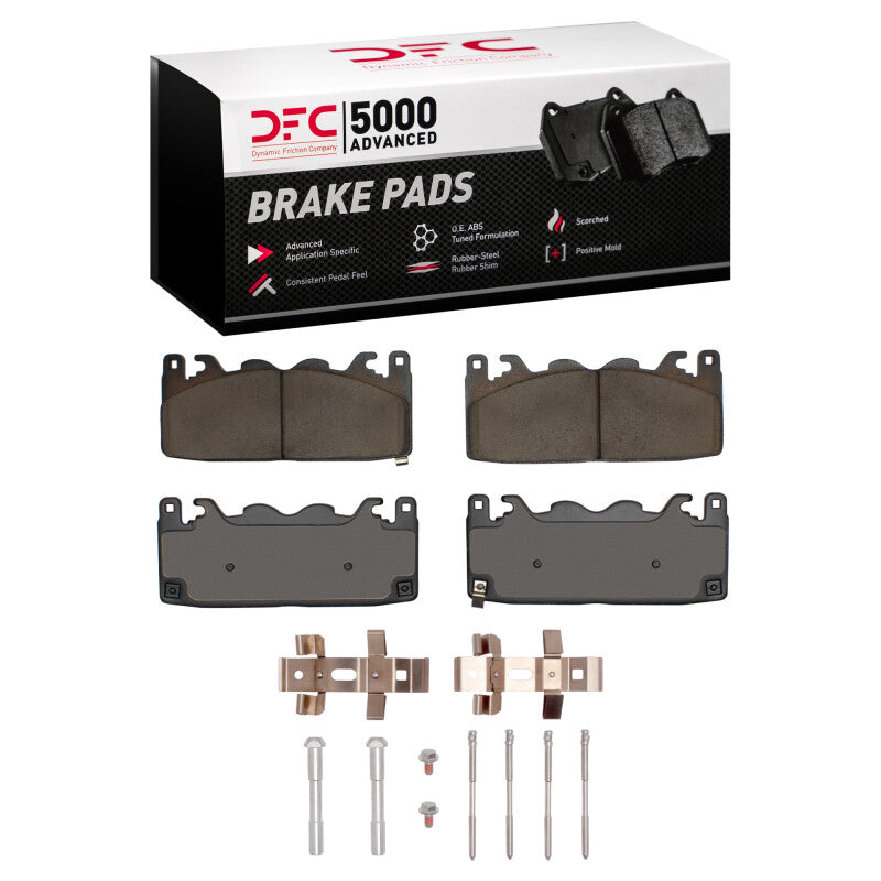 DFC 24-25 Ford Mustang Front 5000 Advanced Ceramic Brake Pads and Hardware Kit