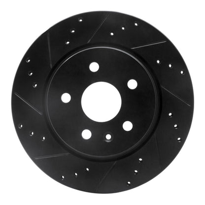 R1 Concepts R1 10-25 Buick Allure Rear Left Drilled & Slotted Black Brake Rotor