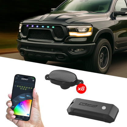XKGLOW XK Glow XKmax Pre-Runner Style RGBW LED Grill Pods - 6pc