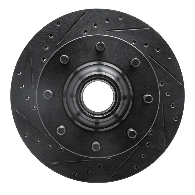 R1 Concepts R1 71-95 Chevrolet P20 Front Left Drilled & Slotted Black Brake Rotor