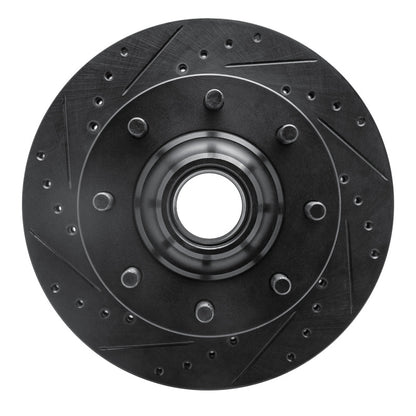 R1 Concepts R1 71-95 Chevrolet P20 Front Left Drilled & Slotted Black Brake Rotor