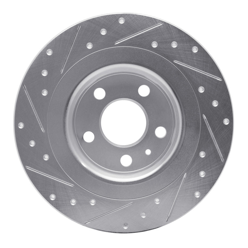 R1 Concepts R1 18-25 Volvo S60 Rear Right Drilled & Slotted Silver Brake Rotor