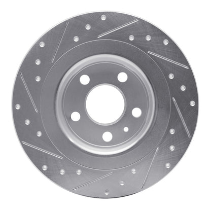 R1 Concepts R1 18-25 Volvo S60 Rear Right Drilled & Slotted Silver Brake Rotor