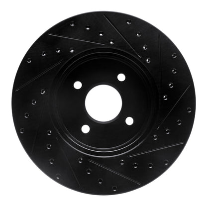 R1 Concepts R1 02-04 Ford Focus Front Left Drilled & Slotted Black Brake Rotor