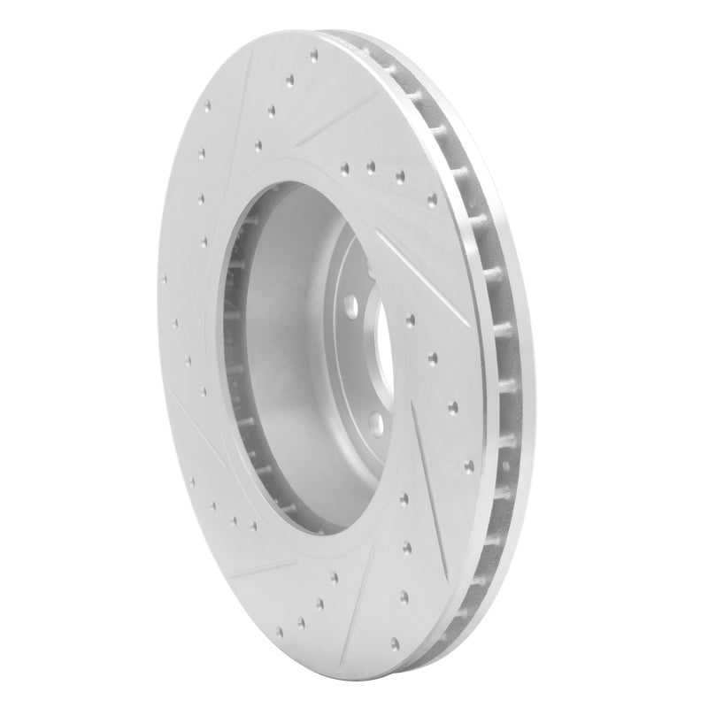 R1 Concepts R1 04-10 BMW 650I Coupe Front Right Drilled & Slotted Silver Brake Rotor