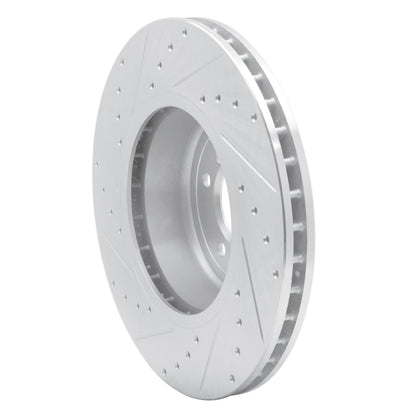 R1 Concepts R1 04-10 BMW 650I Coupe Front Right Drilled & Slotted Silver Brake Rotor