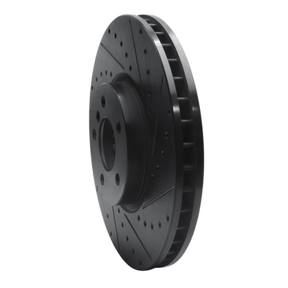 R1 Concepts R1 02-06 BMW X5 Front Right Drilled & Slotted Black Brake Rotor