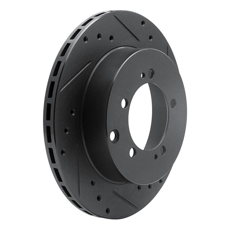 R1 Concepts R1 94-95 Eagle TALON Rear Right Drilled & Slotted Black Brake Rotor