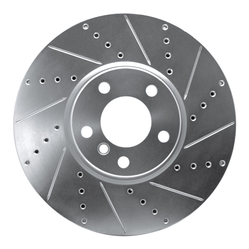 R1 Concepts R1 10-18 BMW 535I GT Left Front Drilled & Slotted Silver Brake Rotor