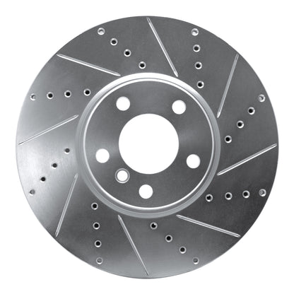 R1 Concepts R1 10-18 BMW 535I GT Left Front Drilled & Slotted Silver Brake Rotor