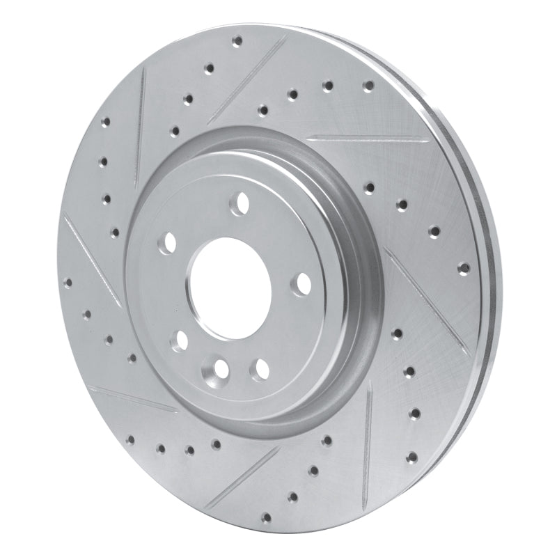 R1 Concepts R1 17-20 Jaguar XF Front Left Drilled & Slotted Silver Brake Rotor