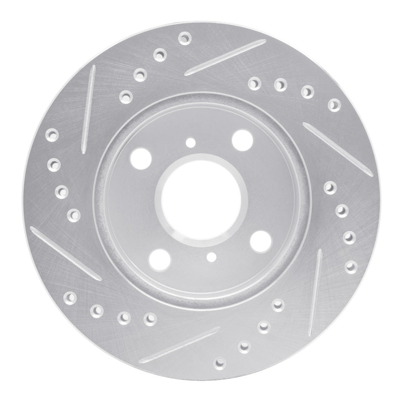 R1 Concepts R1 99-05 Toyota Echo Front Right Drilled & Slotted Silver Brake Rotor