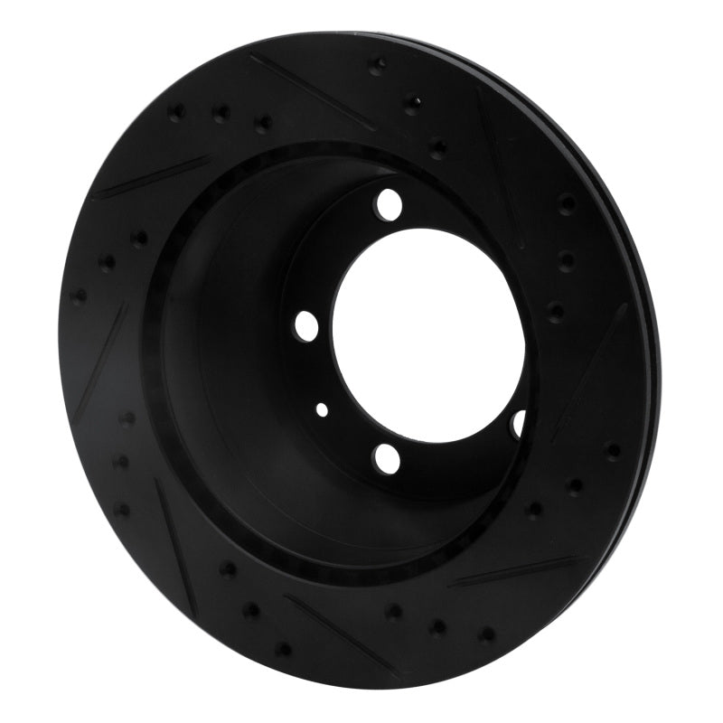 R1 Concepts R1 87-89 Porsche 944 Except Turbo Rear Left Drilled & Slotted Black Brake Rotor