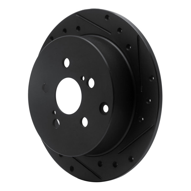 R1 Concepts R1 00-10 Pontiac Vibe Rear Right Drilled & Slotted Black Brake Rotor