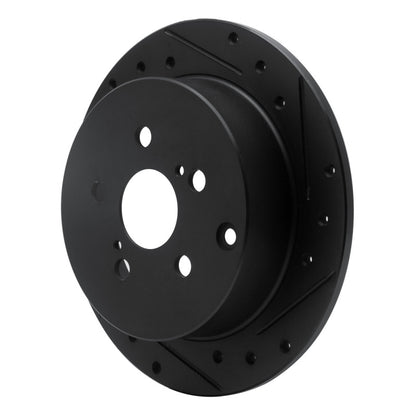 R1 Concepts R1 00-10 Pontiac Vibe Rear Right Drilled & Slotted Black Brake Rotor