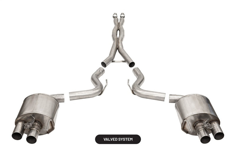 CORSA Performance Corsa 2015-2020 Ford Mustang GT350/R 5.2L V8 Dual Rear Cat-Back- Stainless Dual Rear Exit