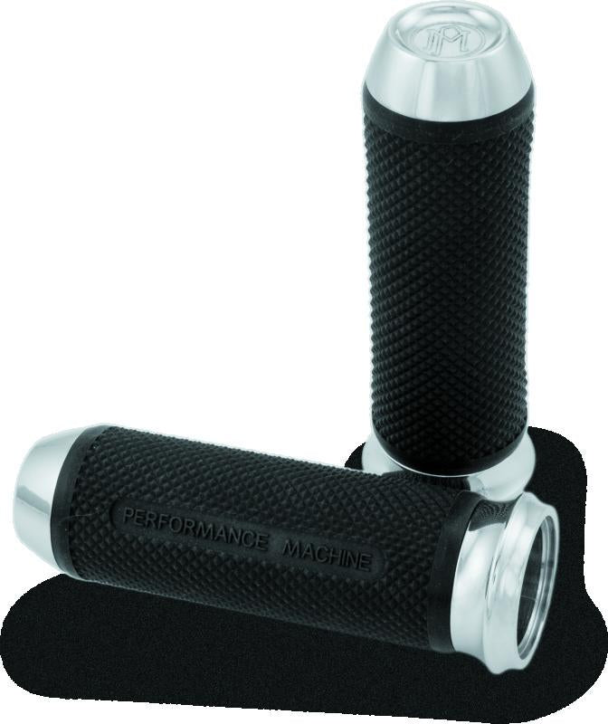 Performance Machine Handle Grip Set - Elite Cable - Chrome