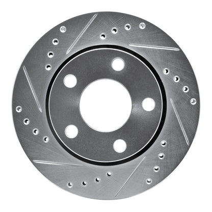 R1 Concepts R1 00-02 Audi S4 Rear Left Drilled & Slotted Silver Brake Rotor